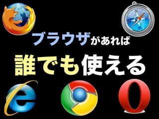 ブラウザがあれば
誰でも使える
 
