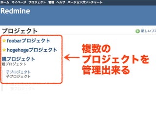 複数の
プロジェクトを
管理出来る
 