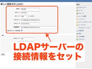 LDAPサーバーの
接続情報をセット
 