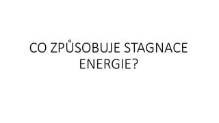 CO ZPŮSOBUJE STAGNACE
ENERGIE?
 