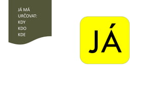 JÁ MÁ
URČOVAT:
KDY
KDO
KDE
 
