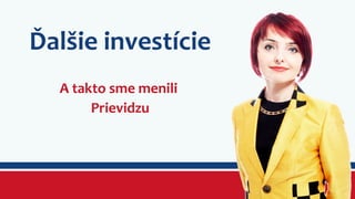 Ďalšie investície 
A takto sme menili 
Prievidzu 
 