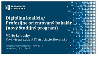 Mário Lelovský: Digitálna koalícia/Profesijne orientovaný bakalár (prezentácia ITAPA 2017)