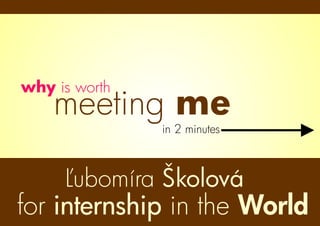 Cover presentation for internship
