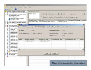 Client drive encryption information
 