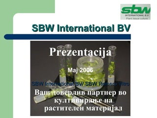 SBW International BV ,[object Object],[object Object],[object Object],[object Object]