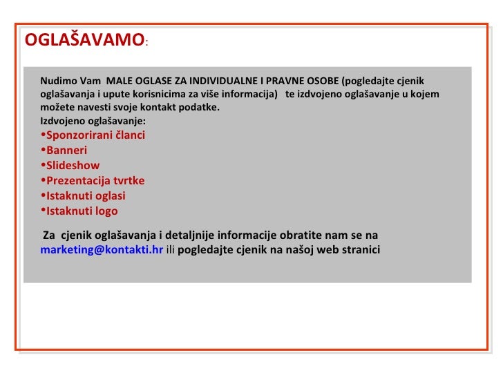 Oglasnik Kontakti.Hr OglaAvanje, SlideSearchEngine.com