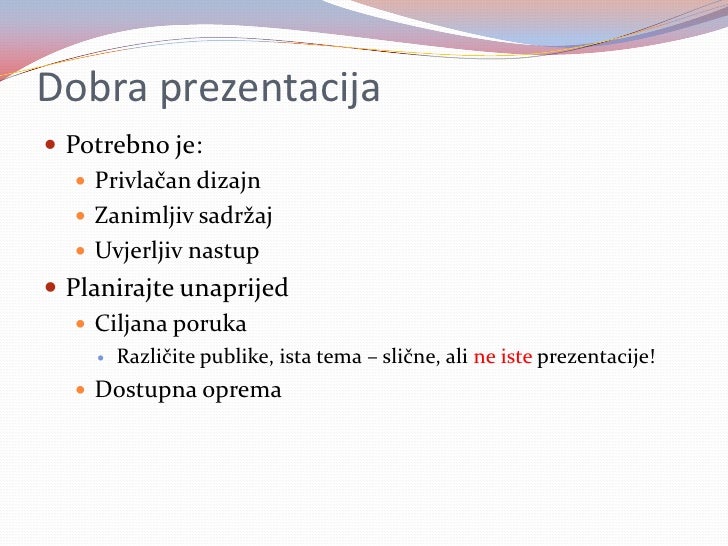 Prezentacije i prezentiranje