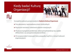 Prezentacja - badanie kultury organizacji