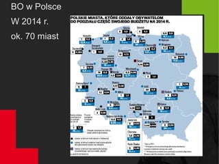 BO w Polsce
W 2014 r.
ok. 70 miast
 
