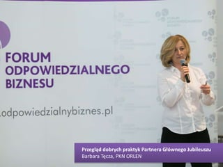 Przegląd dobrych praktyk Partnera Głównego Jubileuszu
Katarzyna Teter, Bank Zachodni WBK
 