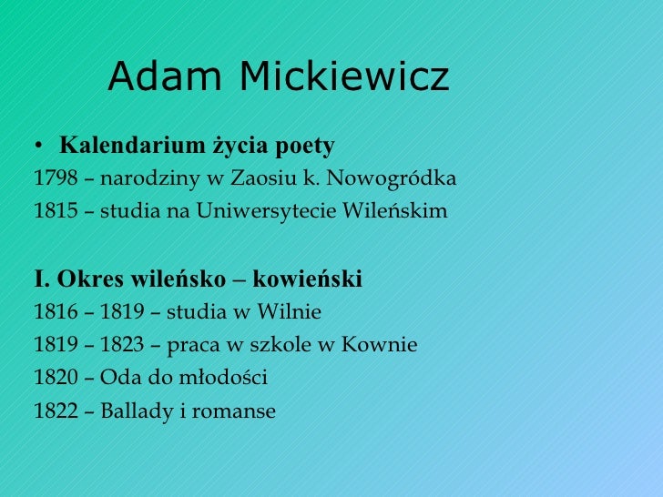 Prezentacja romantyzm
