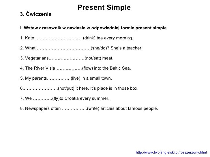 Present Simple ćwiczenia Klasa 5 Z Odpowiedziami Present Simple ćwiczenia Klasa 5 Z Odpowiedziami - Margaret Wiegel