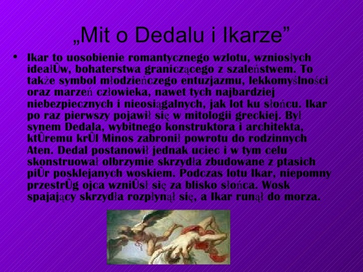 Inne Zakonczenie Mitu O Dedalu I Ikarze paulina sz. &magda.m