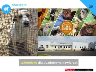 dzieci
umowy, czasowe użyczenia
– np. w szkołach sale gimnastyczne
25
zwierzęta
zwierzęta
schronisko dla bezdomnych zwierząt
 