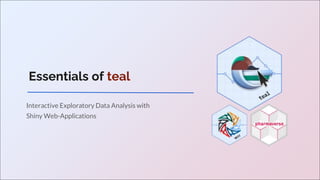 Essentials of teal
Interactive Exploratory Data Analysis with
Shiny Web-Applications
 