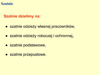 Szatnie


 Szatnie dzielimy na:

  ● szatnie odzieży własnej pracowników,

  ● szatnie odzieży roboczej i ochronnej,

  ● szatnie podstawowe,

  ● szatnie przepustowe.
 