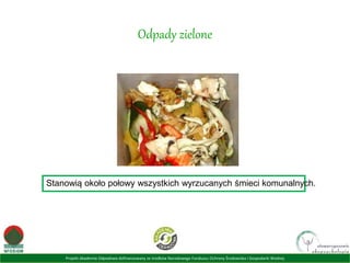 Projekt Akademia Odpadowa dofinansowany ze środków Narodowego Funduszu Ochrony Środowiska i Gospodarki Wodnej
Odpady zielone
Stanowią około połowy wszystkich wyrzucanych śmieci komunalnych.
 