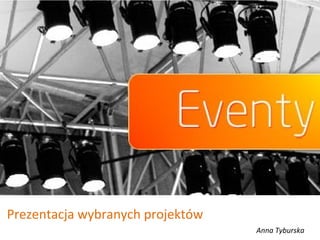 Prezentacja wybranych projektów
Anna Tyburska
 