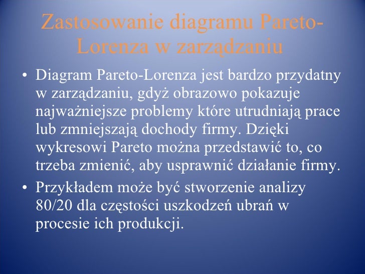 Zastosowanie Diagramu Pareto Lorenza W Arkuszu Kalkulacyjnym W Zarząd