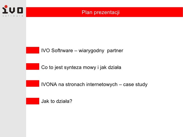 Porównaj Na Stronach Internetowych Oferty Banków Tradycyjnych I Internetowych Wykorzystanie syntezator mowy IVONA na stronach internetowych