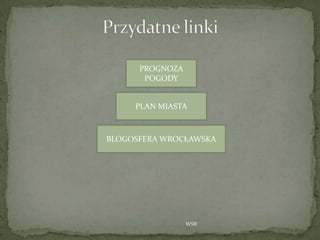 WSB
PROGNOZA
POGODY
PLAN MIASTA
BLOGOSFERA WROCŁAWSKA
 