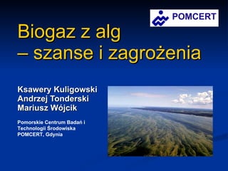 Biogaz z alg  – szanse i zagrożenia Ksawery Kuligowski Andrzej Tonderski Mariusz Wójcik  Pomorskie Centrum Badań i Technologii Środowiska POMCERT, Gdynia POMCERT 