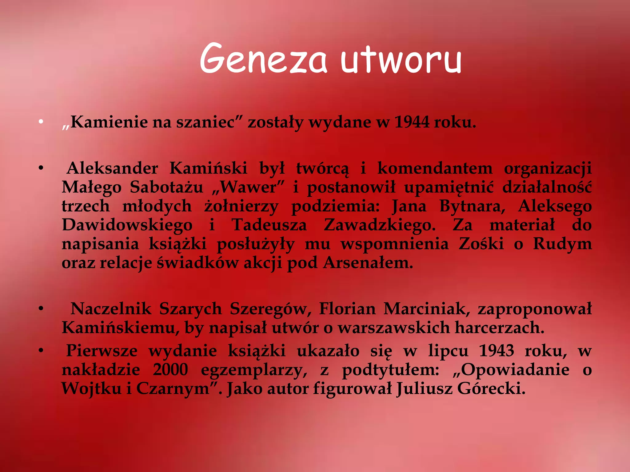 Prezentacja Kamienie na szaniec | PPT