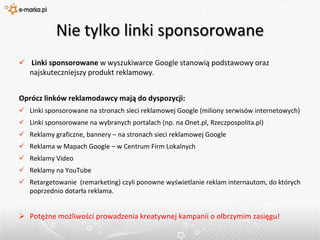  Link do mapki z adresem zintegrowany z tekstem reklamy