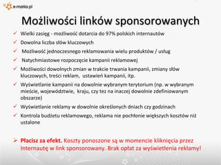  Możliwość umieszczenia wszystkich adresów oddziałów firmy