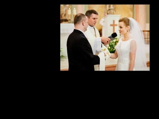 Małżeństwo
Kiedy mężczyzna i kobieta kochają się, zawierają małżeństwo.
Małżeństwo jest przymierzem mężczyzny i kobiety na całe życie.
 