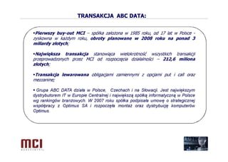 Prezentacja MCI Management