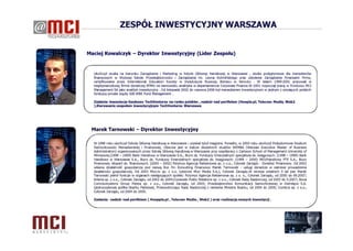 Prezentacja MCI Management