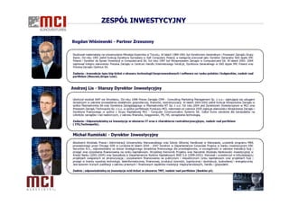 Prezentacja MCI Management