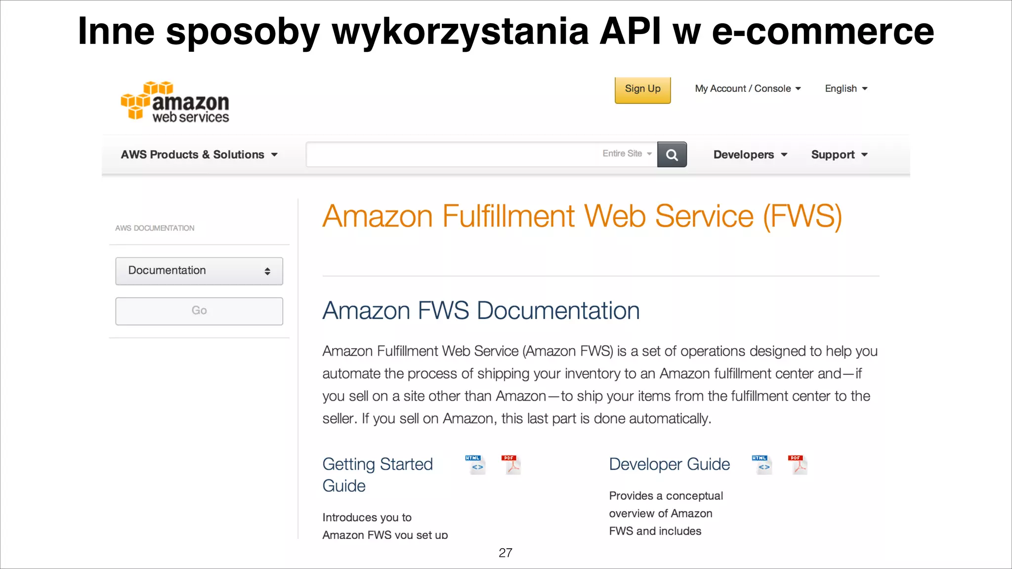 Inne sposoby wykorzystania API w e-commerce

"27

 