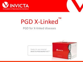 Innovators in Reproductive Genetics!
PGD X-Linked
™
PGD for X-linked diseases
 