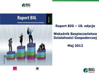 18. EDYCJA
Maj 2012
                         Raport BIG – 18. edycja

                        Wskaźnik Bezpieczeństwa
                        Działalności Gospodarczej

                                Maj 2012
 
