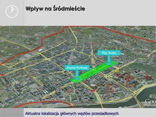    Wpływ na Śródmieście




                                             Plac Rodła



                          Brama Portowa




    Aktualna lokalizacja głównych węzłów przesiadkowych
 