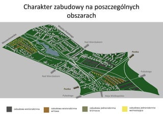 Nad Wierzbakiem
Nad Wierzbakiem
Pułaskiego
Pułaskiego
Aleja Wielkopolska
Pestka
Pestka
Charakter zabudowy na poszczególnych
obszarach
 