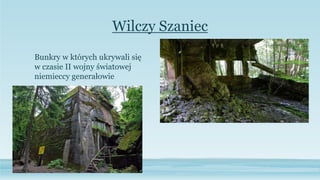 Wilczy Szaniec
Bunkry w których ukrywali się
w czasie II wojny światowej
niemieccy generałowie
 