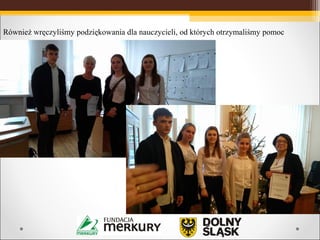 Również wręczyliśmy podziękowania dla nauczycieli, od których otrzymaliśmy pomoc
 
