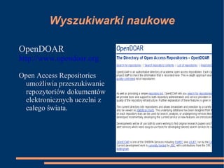 wyszukiwarka szeroko rozumianej literatury naukowej (książki, artykuły, streszczenia, cytowania) z wielu dyscyplin 