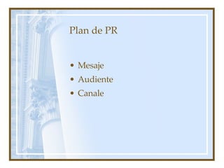 Plan de PR Mesaje Audiente Canale 