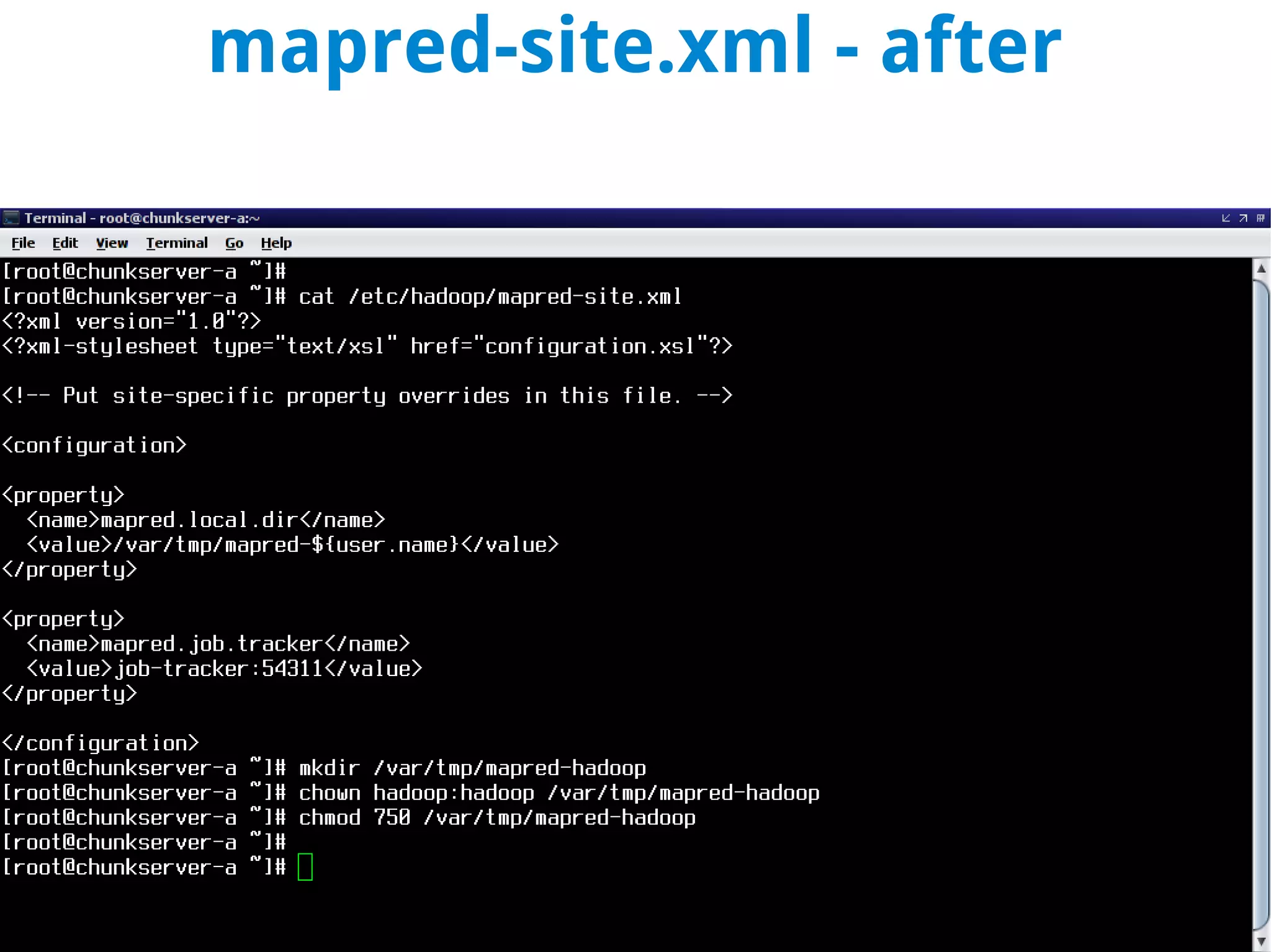 mapred-site.xml - after
 