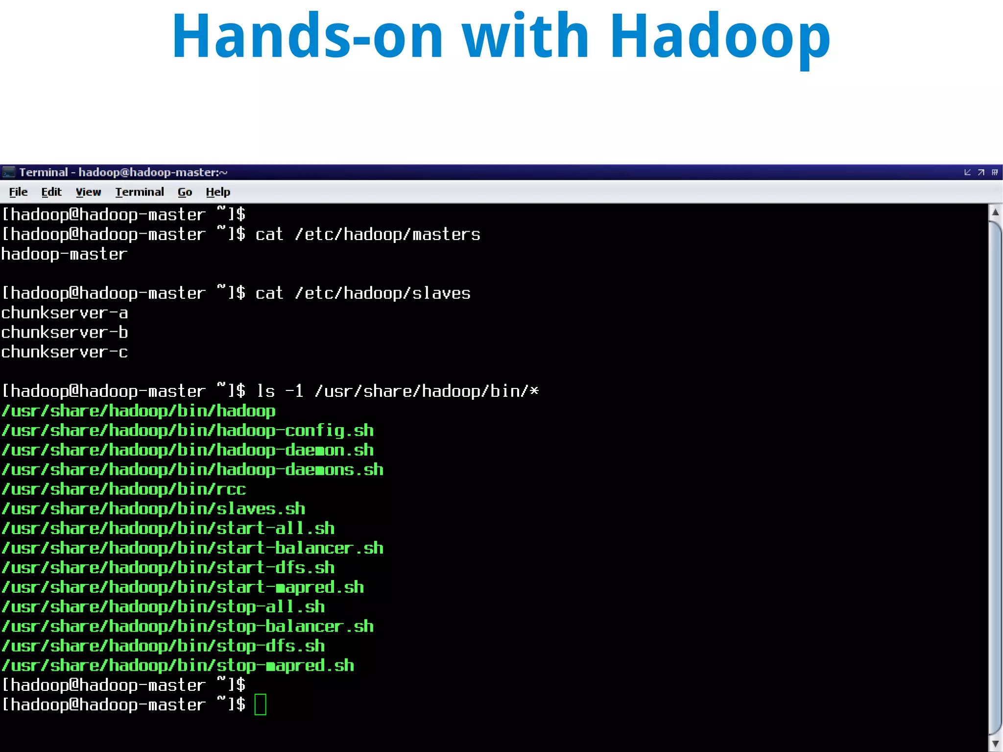 Hands-on with Hadoop
 