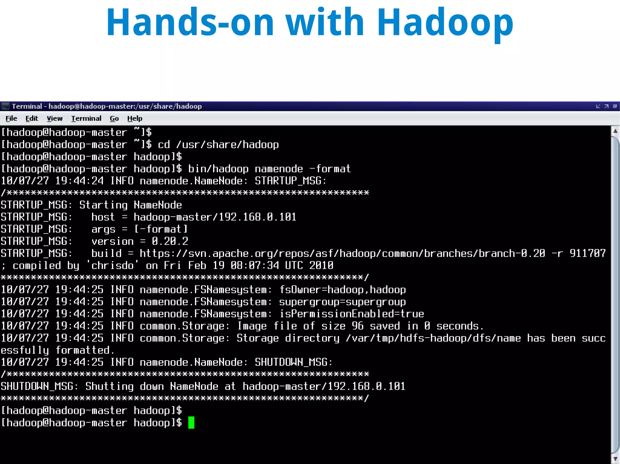 Hands-on with Hadoop
 