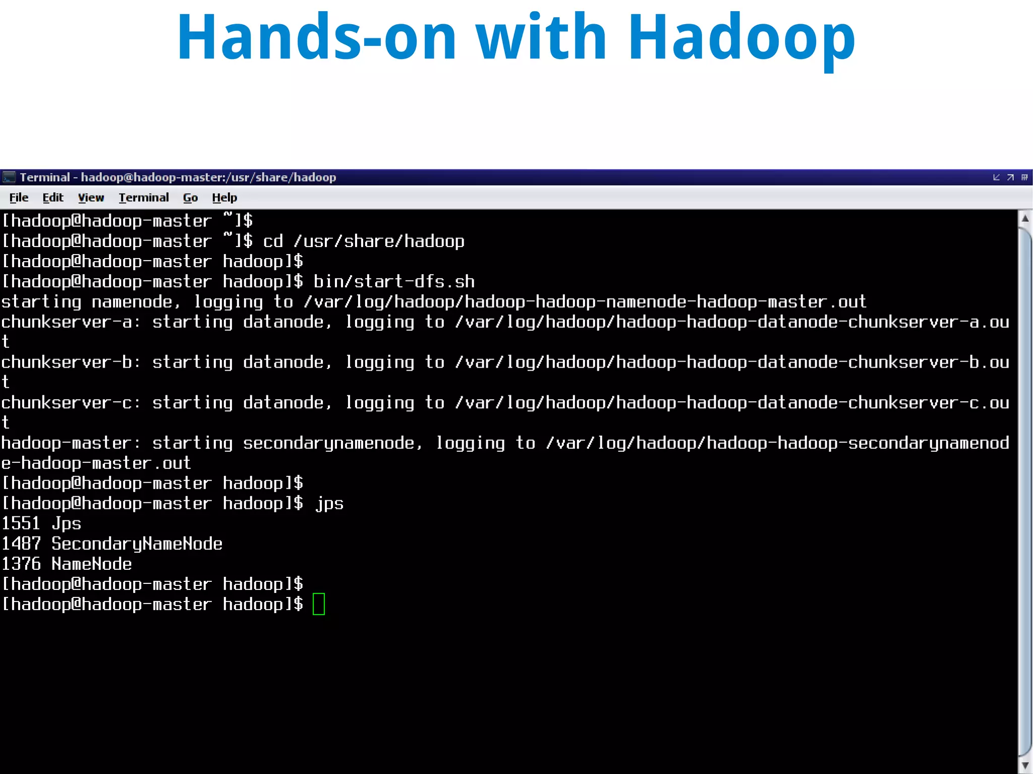 Hands-on with Hadoop
 