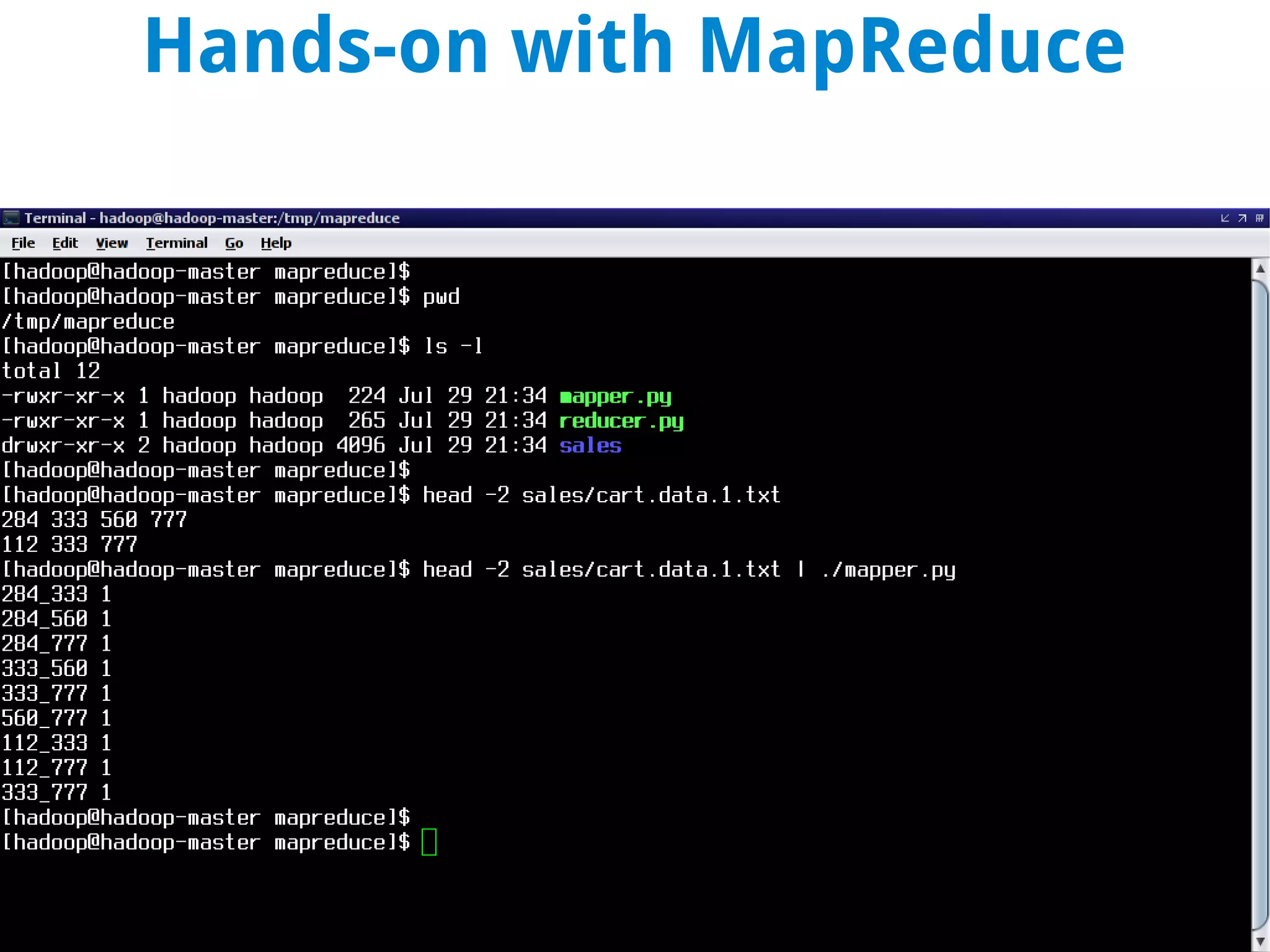 Hands-on with MapReduce
 