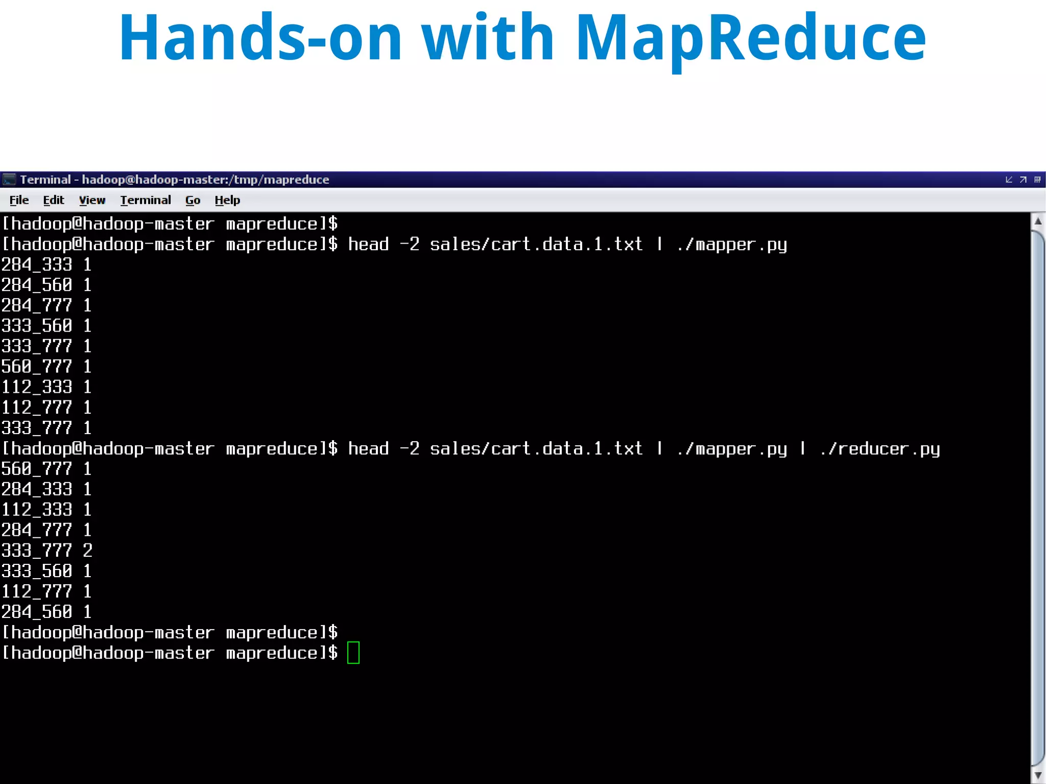 Hands-on with MapReduce
 