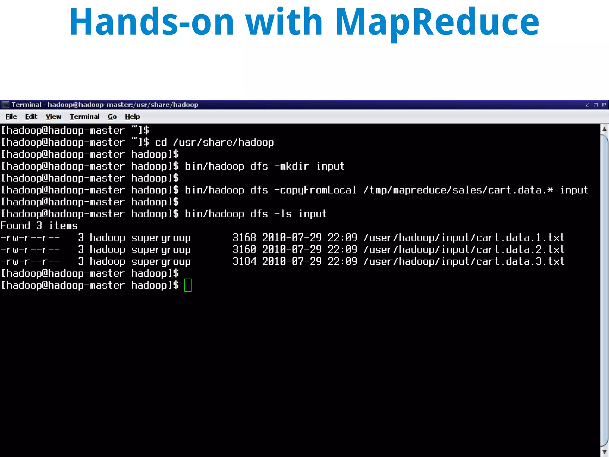 Hands-on with MapReduce
 